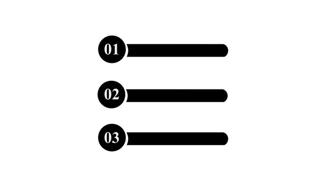 Question and test menu choice quiz show question and answers with option. Quiz Animation with option selection on black background.  test menu choice quiz show question and answers with option.