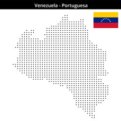 Fototapeta premium Map of Venezuela region Portuguesa in small size dots