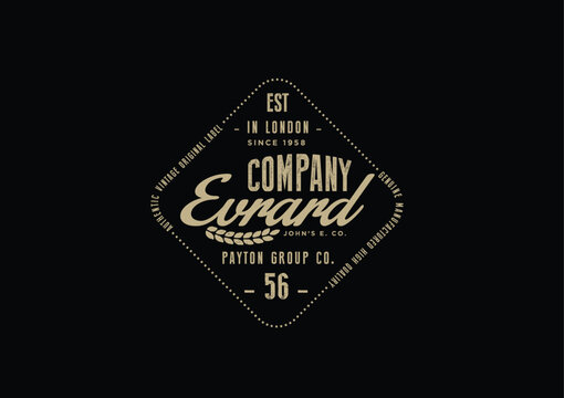 Retro Brewery Distressed Badge Logo