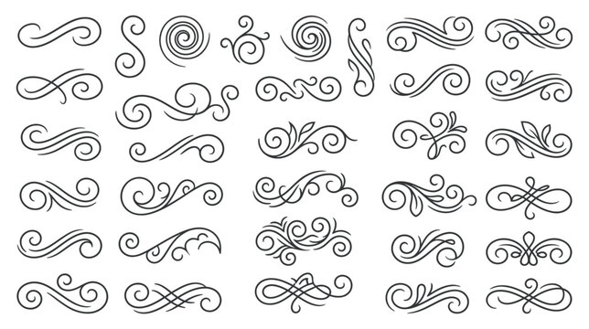 Collection of Decorative Swirls and Flourishes