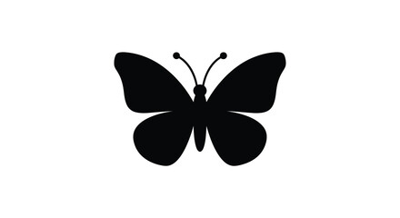 Black Butterfly Silhouette On White Background Vector Illustration © RFATUL