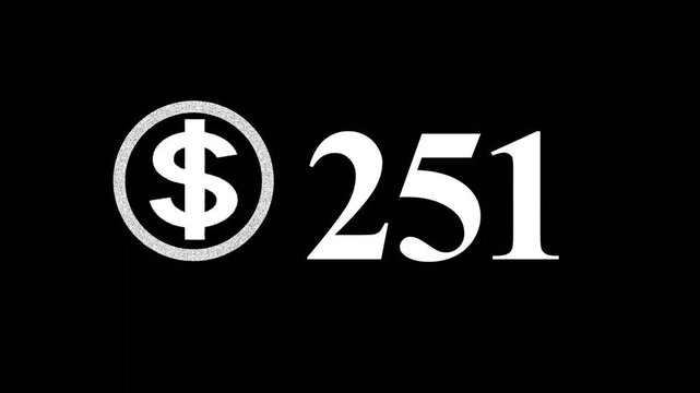 Currency symbol represents a specific numerical value displayed in bold white typography on a stark black background to emphasize the financial data point for professional business reporting.