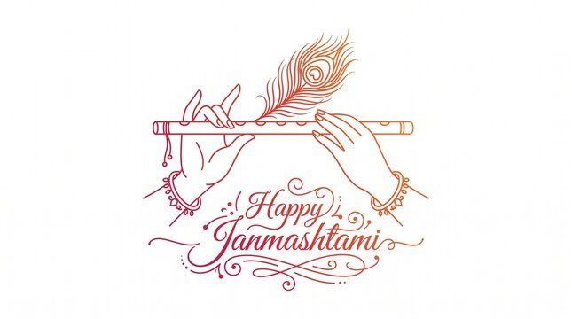 Happy Janmashtami Typography Design Vector Illustration