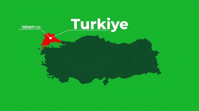 Digital map highlighting istanbul city in turkey a clear digital