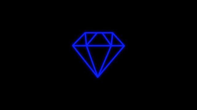 Diamond liner vector illustration. 4K icon animation. 4k stock video