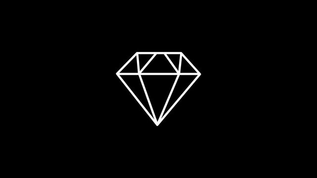 Diamond liner vector illustration. 4K icon animation. 4k stock video