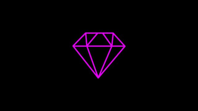 Diamond liner vector illustration. 4K icon animation. 4k stock video