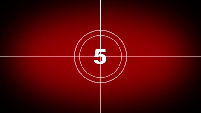 Countdown movie from 10 to 0 number. Old movie film countdown. frame change and grey overlay. animation