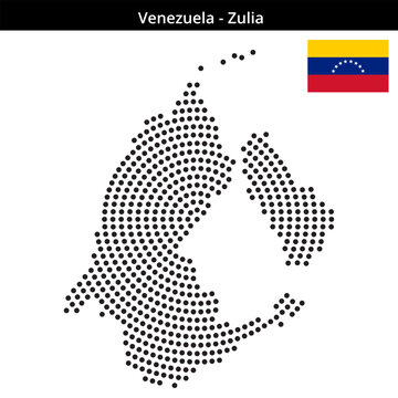 Map of Venezuela region Zulia in concentric medium dots