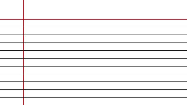 Blank white worksheet exercise book, lined notebook paper, Motion graphics of blank page icon motion, graphic, educational, school, supplies, writing, texture, animation