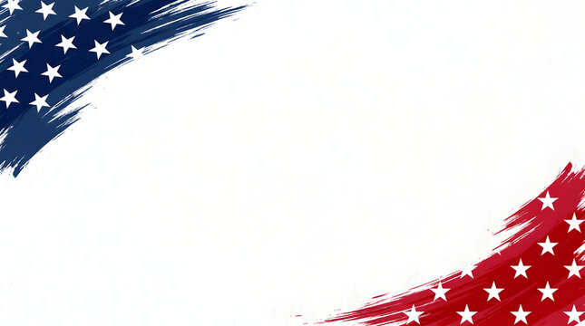 Labor Day celebration with American flag decorations. Patriotic holiday event with festive atmosphere and diverse participants.