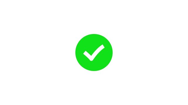 Check mark on black background, checkmark animation symbol, yes approve choice, approved tick mark, verified symbol, yes icon, check mark approval. 4k