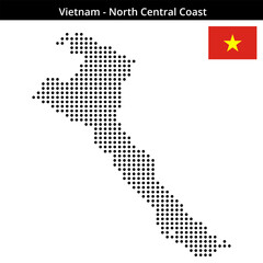 Obraz premium Map of Vietnam-North-Central-Coast in medium size dots