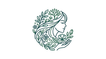 Obraz premium Elegant floral border design with leaves and flowers, organic beauty and wellness concept