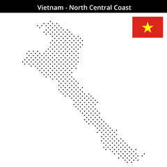 Obraz premium Map of Vietnam-North-Central-Coast in small cross shaped dots
