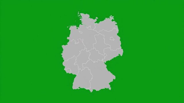 Digital map of germany with north rhine-westphalia state highlighted