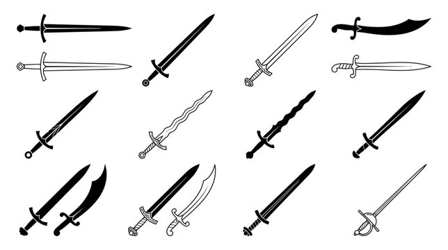 Collection of Vintage Swords and Blades