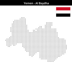 Fototapeta premium Map of Yemen region Al-Baydha in small size square dots