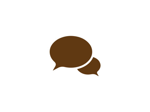 A simple graphic illustration of two speech bubbles on a white background