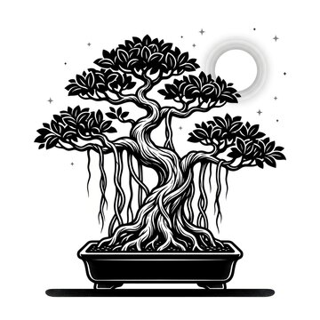 Bonsai tree in a pot.