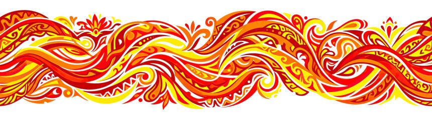 Abstract Fiery Swirls Decorative Border © Yunan