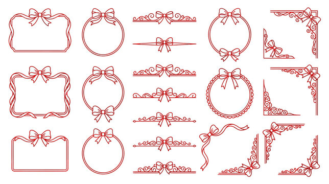 Decorative Bow Frames and Borders Collection