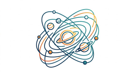 Colorful Abstract Planetary Orbit Illustration Design. © prasetyo