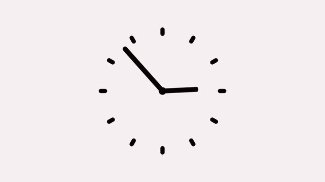 White clock on  animation day time. Footage. Transparent background. Alpha channel.