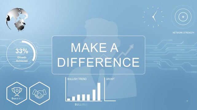 Make a Difference, Businessman with Hologram Concept