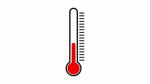 Vector animation. Concept of changing weather and weather conditions. Thermometer. Dangerous warning about temperature changes.