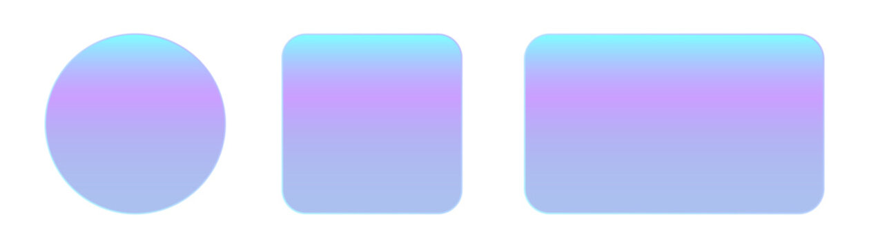 Colorful gradient rainbow glass panel overlay with transparent geometric vibrant, spectrum, prism multicolor circle, rounded square and rectangle shape sheet frame for modern background
