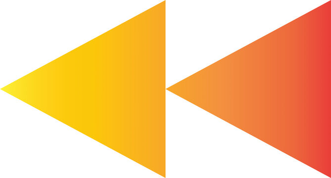 Two colorful abstract arrow shapes pointing opposite directions