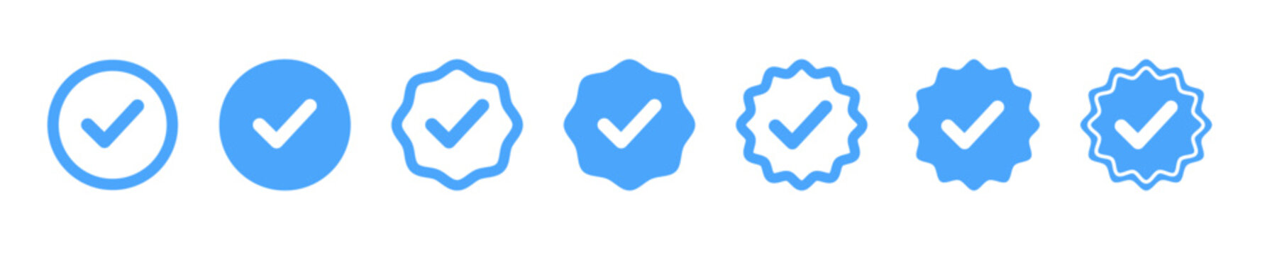 Account verification icon featuring verified badge, check mark and approval symbols for user authentication, vector design
