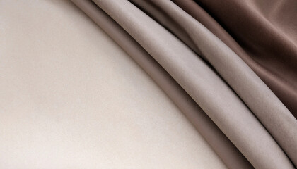 Obraz premium Abstract background of soft elegant brown and beige fabric folds with background material abstract backdrop lighting interior materiality minimalist cascading creative composition