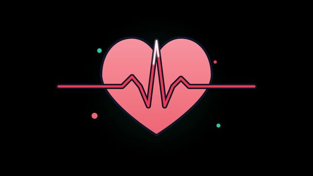 Animated heartbeat ekg line pulse for healthcare and medical concepts