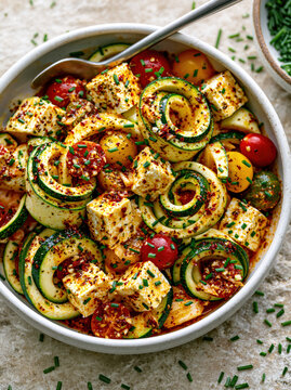 Kimchi Pickled Zucchini and Tomato Salad &ndash; AI Generative