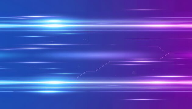 Abstract high speed digital data transmission lines in blue and purple colors.