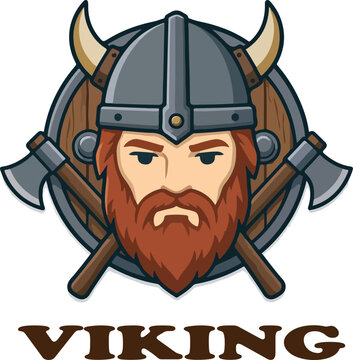 Viking logo icon vector white background .
