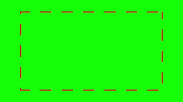 Red dashed line rectangular border outline isolated on a transparent background graphic design copy space
