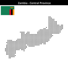 Obraz premium Map of Zambia region Central-Province in medium size square dots