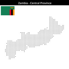 Fototapeta premium Map of Zambia region Central-Province in small size square dots