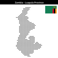 Obraz premium Map of Zambia region Luapula-Province in medium size square dots