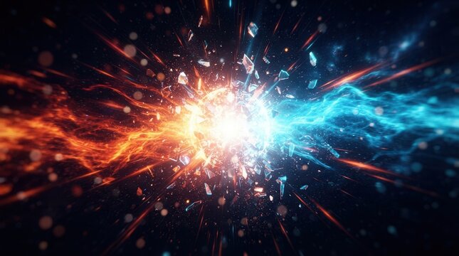 Dazzling display of energy as two powerful forces collide