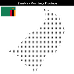 Fototapeta premium Map of Zambia region Muchinga-Province in small size square dots