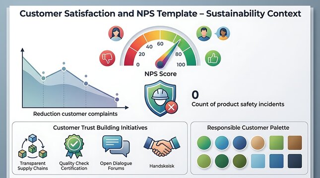 Customer satisfaction and nps template for sustainability reporting