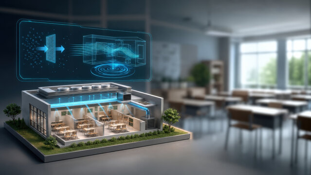 School Ventilation Model With Holographic Indoor Air Dashboard