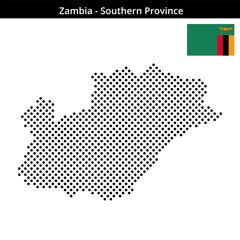 Fototapeta premium Map of Zambia region Southern-Province in medium sized cross shaped dots