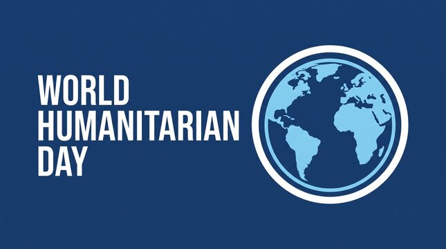 World humanitarian day logo with globe