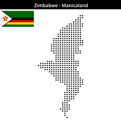 Obraz premium Map of Zimbabwe region Manicaland in medium size square dots