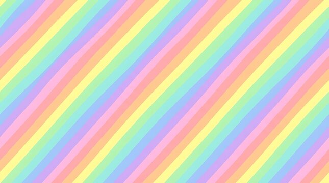 Pastel rainbow diagonal stripes background pattern